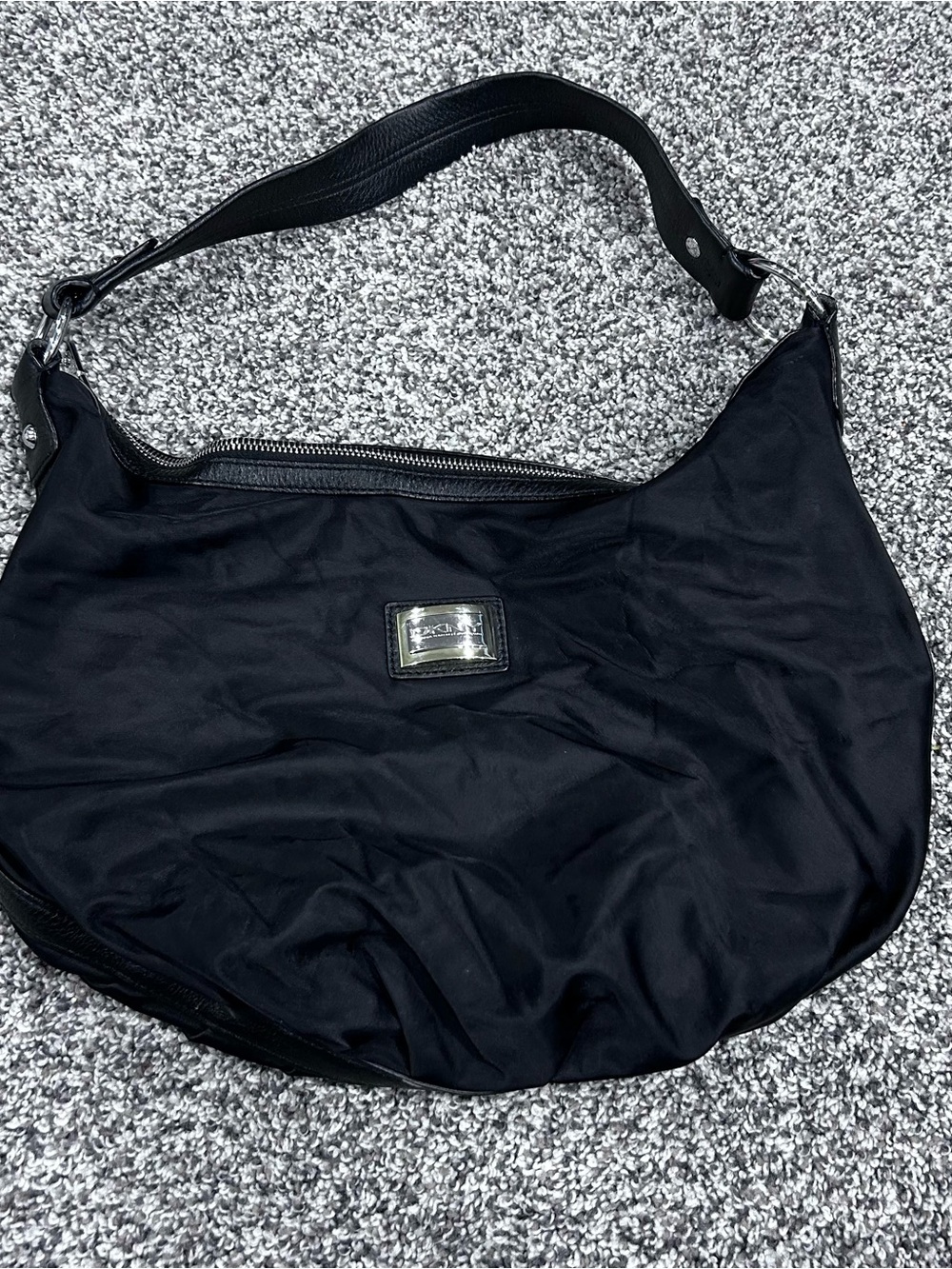 DKNY Vintage y2k Black Nylon Hobo Shoulder Bag Slouchy